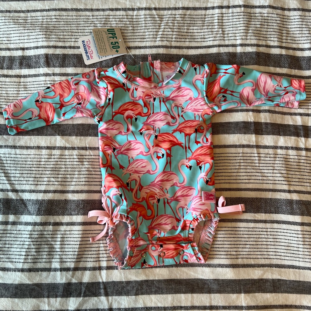 Ruffle Butts Flamingo bathing suit